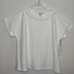Liz Claiborne/ White, XL, short sleeve blouse.